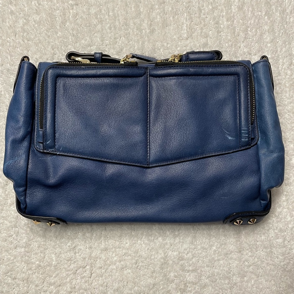 Be&D Rosie Page Navy Blue Leather Messenger Bag